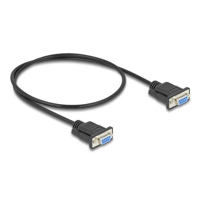 Delock Serial Cable RS-232 D-Sub9 female to female with narrow plug housing 0.5 m