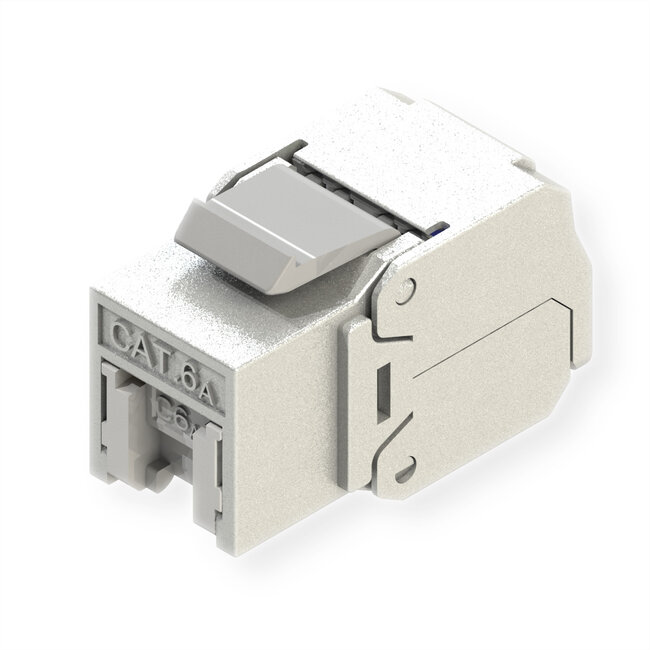 ROLINE Cat.6A (Klasse EA) Keystone, RJ-45, afgeschermd, zonder gereedschap, zilver