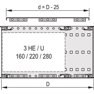 Schroff SCHROFF EuropacPRO afdekplaat voor zijwandmontage, 84 HP, 475 mm