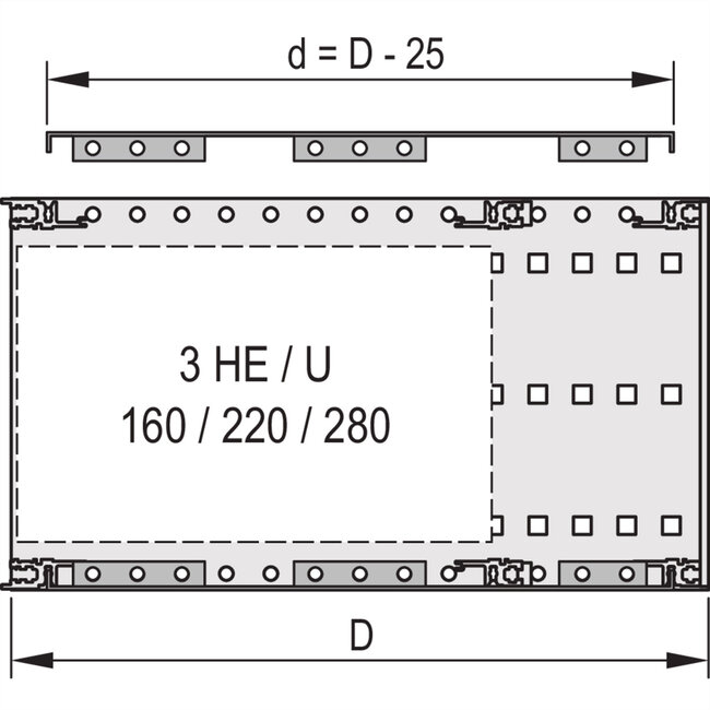 SCHROFF EuropacPRO afdekplaat voor zijwandmontage, 84 HP, 475 mm