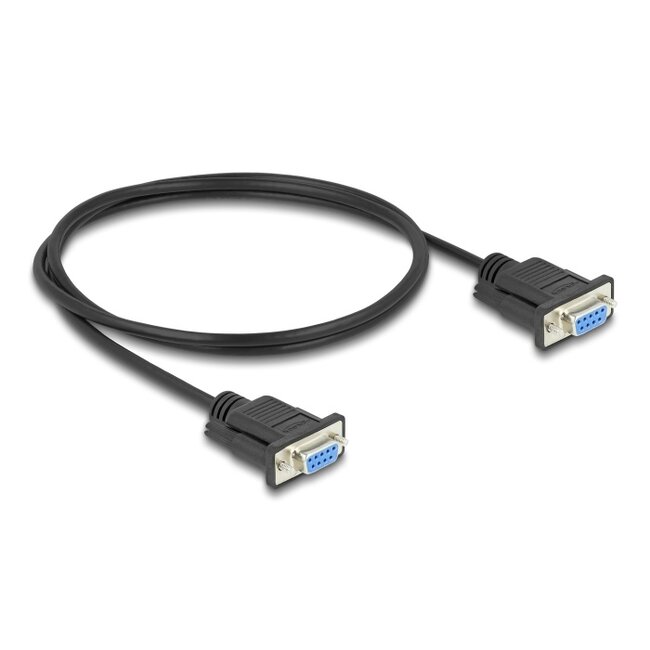 Delock Serial Cable RS-232 D-Sub9 female to female with narrow plug housing 1 m