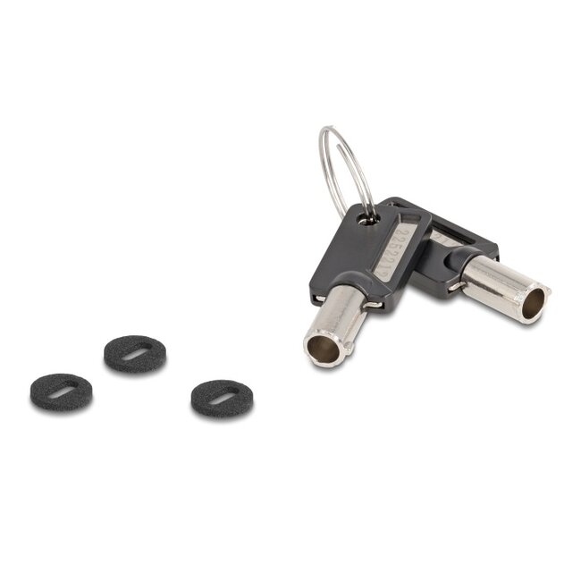 Navilock Dual Laptop Security Cable with Key Lock for two Kensington slots 3 x 7 mm