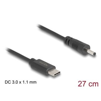 DeLOCK Delock USB Type-C™ Power Cable to DC 3.0 x 1.1 mm male 27 cm