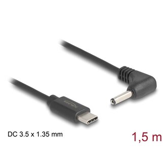 DeLOCK Delock USB Type-C™ Power Cable to DC 3.5 x 1.35 mm male angled 1.5 m