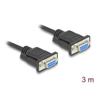 DeLOCK Delock Serial Cable RS-232 D-Sub9 female to female with narrow plug housing 3 m