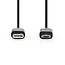 USB-Kabel | USB 2.0 | USB-C™ Male | USB Micro-B Male | 60 W | 480 Mbps | Vernikkeld | 1.00 m | Rond | PVC | Zwart | Label