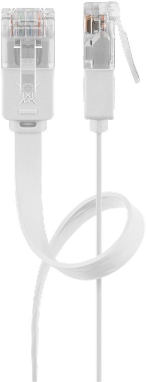 Cat5e 1M platte UTP kabel wit