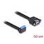 Delock Cable USB 5 Gbps pin header female 90° angled to 2 x USB 5 Gbps Type-A female for built-in 50 cm