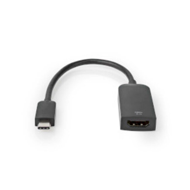 USB-C™ Adapter | USB 3.2 Gen 1 | USB-C™ Male | HDMI™ Female | 4K@60Hz | 0.20 m | Rond | Vernikkeld | PVC | Zwart | Doos