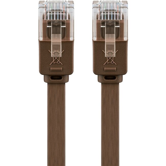 Goobay CAT 6 Flat Patch Cable, U/UTP, dark brown 7 m