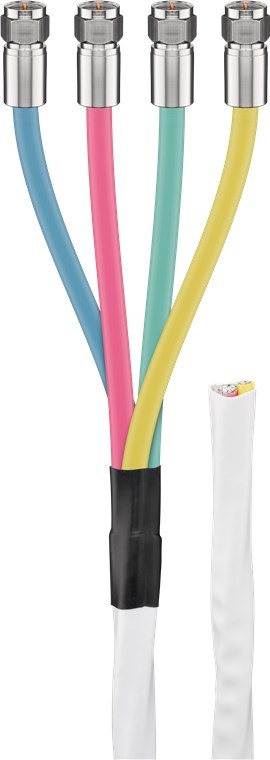 Goobay KKS SET Quattro 80-170 + 4F 10m. Snoerlengte: 10 m, Aansluiting 1: F, Aansluiting 2: F. Aantal per verpakking: 1 stuk(s)