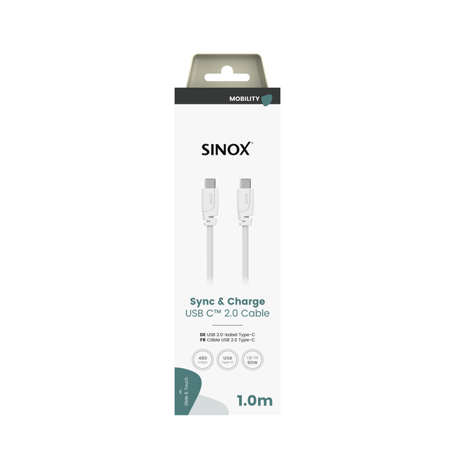 Sinox MEDIA SELECT - Aansluitkabel USB-C -USB-C 1 mtr.