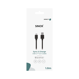 Sinox Sinox MOBILITY GO - Aansluitkabel USB C (v2.0) - USB A 1 mtr. [zwart]