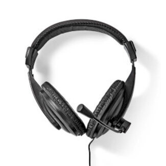 Nedis PC-Headset | Over-Ear | Stereo | 1x 3.5 mm / 2x 3.5 mm | Inklapbare Microfoon | Zwart