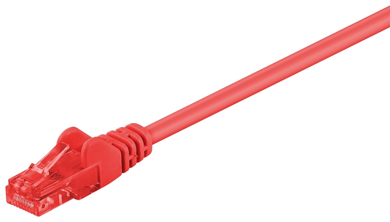 Goobay CAT 6-500 UTP Red 5m. Lengte snoer: 5 m, Aansluiting 1: RJ-45, Aansluiting 2: RJ-45