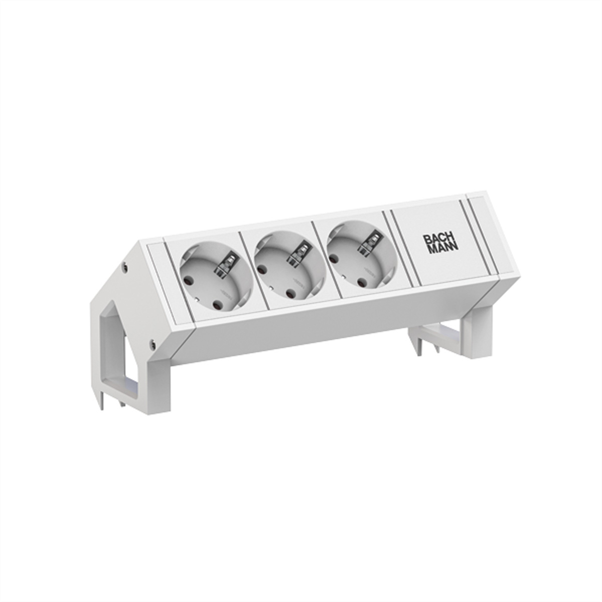 Bachmann Desk 2 Compacte Witte Stroomvoorziening - 3x stroom, 0,2m snoer