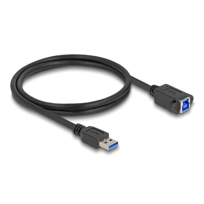 Delock USB 5 Gbps Cable USB Type-A male to USB Type-B female for installation 1 m black