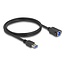 Delock USB 5 Gbps Cable USB Type-A male to USB Type-B female for installation 1 m black