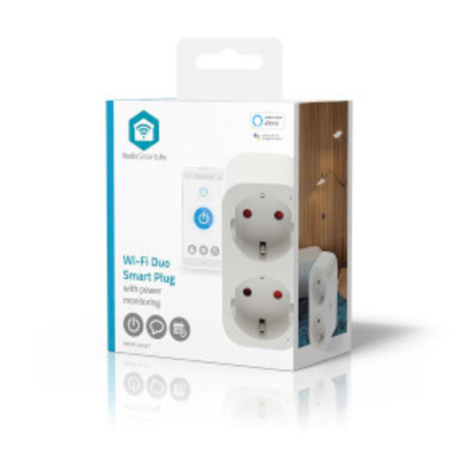 SmartLife Slimme Stekker | Wi-Fi | IP21 | Energiemeter | 3680 W | Type F (CEE 7/7) | 0 - 55 °C | Android™ / IOS | Wit | 1 Stuks