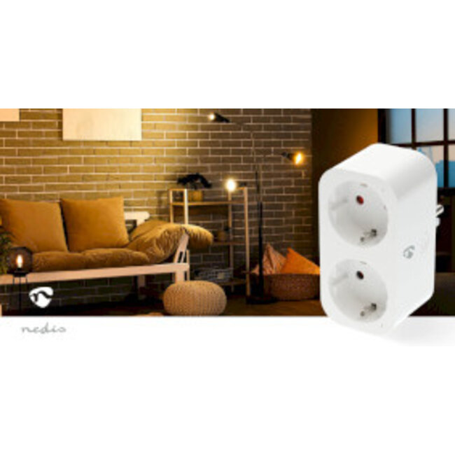 SmartLife Slimme Stekker | Wi-Fi | IP21 | Energiemeter | 3680 W | Type F (CEE 7/7) | 0 - 55 °C | Android™ / IOS | Wit | 1 Stuks