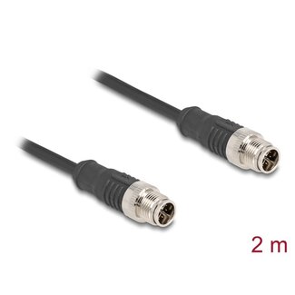 DeLOCK Delock M12 Cable X-coded 8 pin male to male PVC 2 m