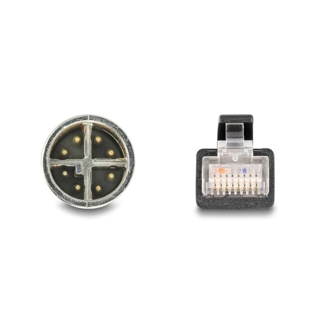 Delock M12 Cable X-coded 8 pin male to RJ45 male PVC 2 m