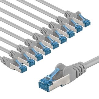 Goobay Goobay CAT 6A Patch Cable S/FTP (PiMF), 1 m, grey, Set of 10