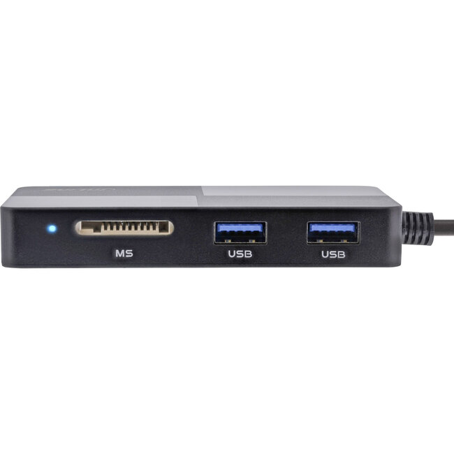 InLine® 8in2 Card Reader Hub, USB-C to 3xUSB-A und SD+TF+ MS+ XD +CF