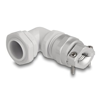 DeLOCK Delock Cable Gland with strain relief and bending protection 90° angled PG13,5 grey