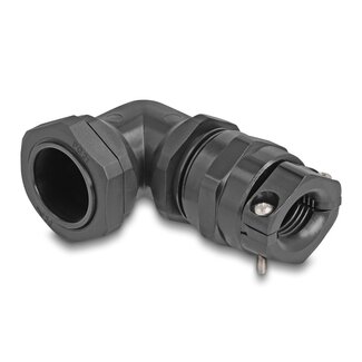 DeLOCK Delock Cable Gland with strain relief and bending protection 90° angled PG21 black