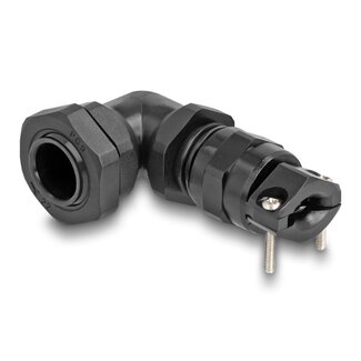DeLOCK Delock Cable Gland with strain relief and bending protection 90° angled PG9 black