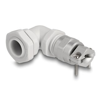 DeLOCK Delock Cable Gland with strain relief and bending protection 90° angled PG9 grey