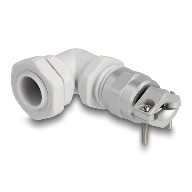 Delock Cable Gland with strain relief and bending protection 90° angled PG9 grey