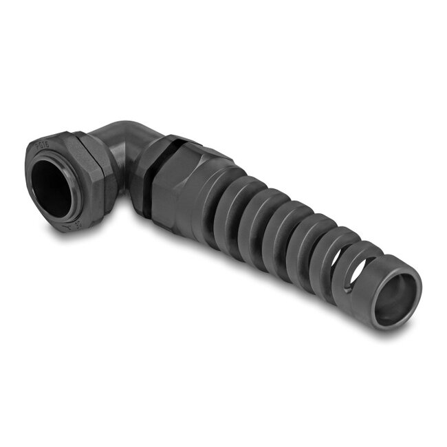 Delock Cable Gland with strain relief 90° angled PG16 black