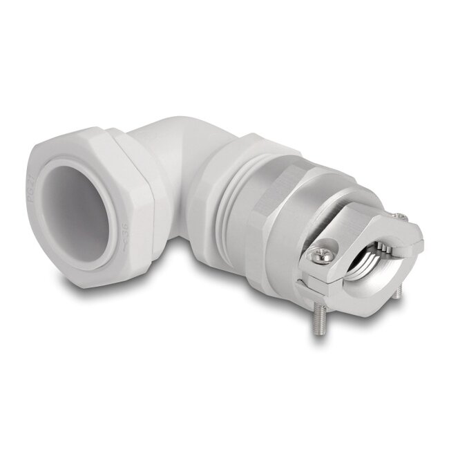 Delock Cable Gland with strain relief and bending protection 90° angled PG21 grey