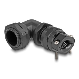 DeLOCK Delock Cable Gland with strain relief and bending protection 90° angled PG16 black
