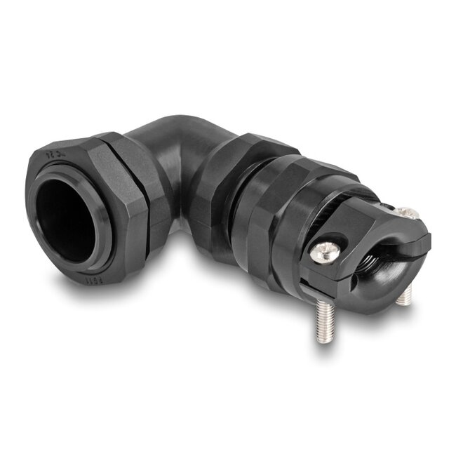 Delock Cable Gland with strain relief and bending protection 90° angled PG11 black