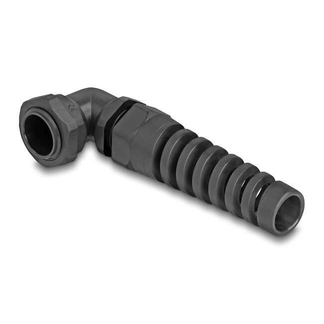 Delock Cable Gland with strain relief 90° angled PG13.5 black
