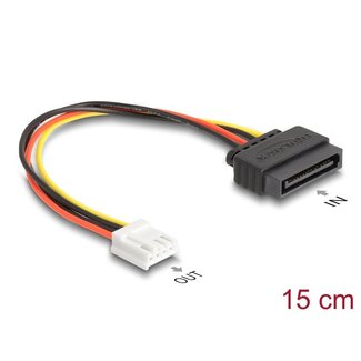 SATA SATA Power Cable 15 pin plug to 1 x Floppy 4 pin female 15 cm