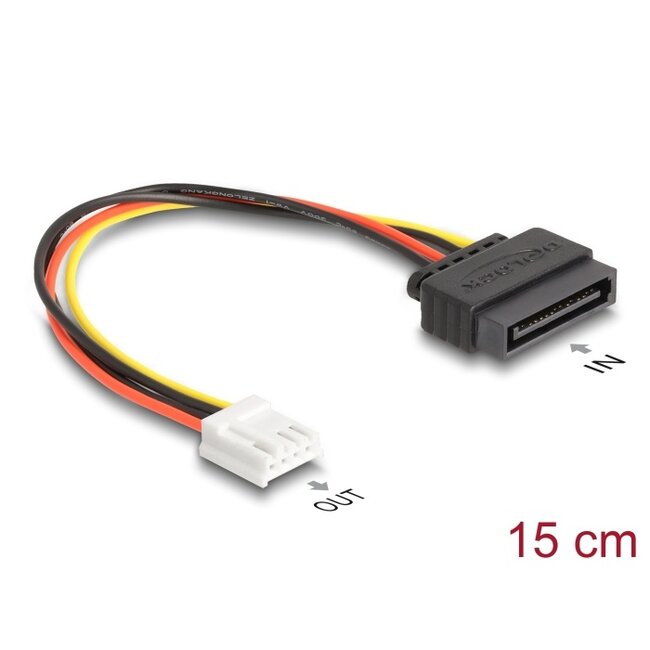 SATA Power Cable 15 pin plug to 1 x Floppy 4 pin female 15 cm