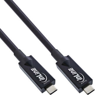InLine® InLine® USB 3.2 Gen.2 AOC cable, USB Type-C male/male, black, 10m