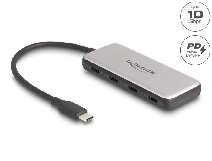 DeLOCK PCI Express x4 Card to 1 x SuperSpeed USB 20 Gbps (USB 3.2 Gen 2x2) USB Type-C + 1 x USB Type-C™ PD 20 Watt usb-hub