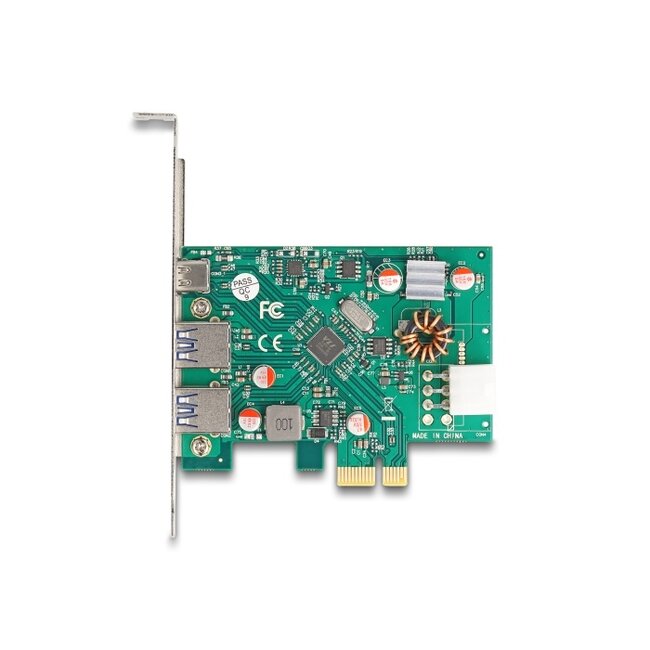 Delock PCI Express x1 Card to 1 x external USB Type-C™ female PD 30 W + 2 x external USB Type-A female USB 5 Gbps