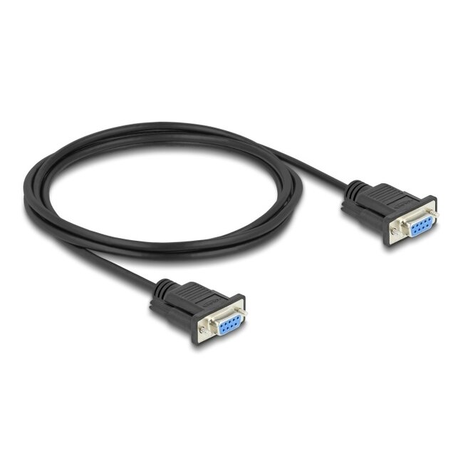 Delock Serial Cable RS-232 D-Sub9 female to female with narrow plug housing 2 m