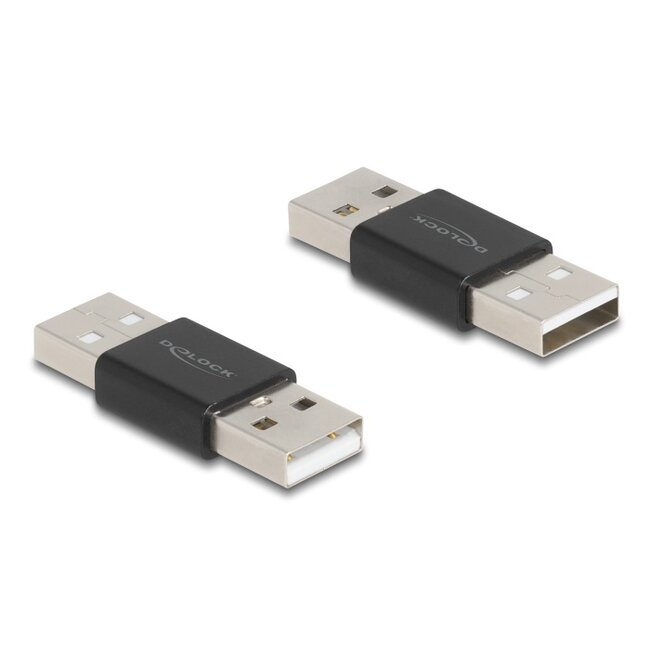 Delock Adapter Gender Changer USB 2.0 Type-A male to male metal