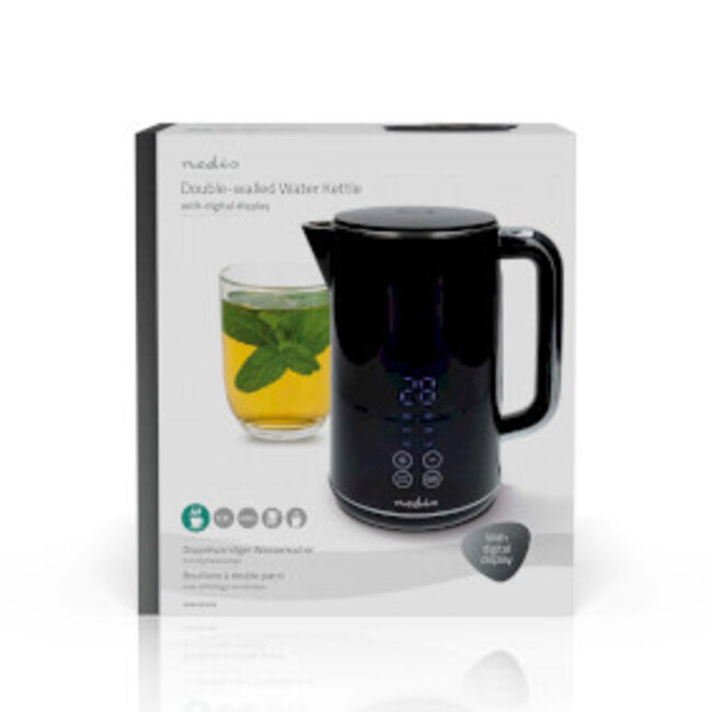 Waterkoker | 1.7 l | Kunststof | Zwart | 50,60,70,80,90,100 °C | Temperatuurindicator | 360 graden draaibaar | Verborgen verwarmingselement | Strix®-controller | Droogkookbeveiliging