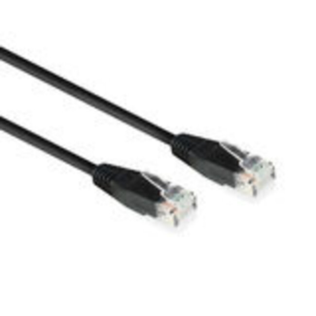 ACT Zwart 10,0 meter U/UTP CAT6 patchkabel met RJ45 connectoren, Zip Bag