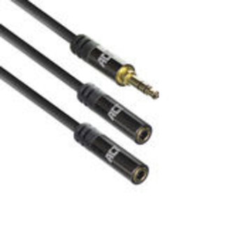 ACT ACT 0,15 meter High Quality audio splitterkabel 3,5 mm stereo jack male - 2x female