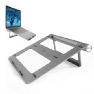 ACT ACT Laptopstandaard aluminium, traploos in hoogte verstelbaar, afneembaar USB-C dockingstation