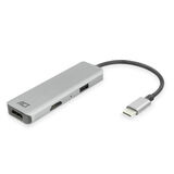 ACT USB-C 4K multiport adapter voor 2 HDMI schermen, USB-A datapoort AC7013